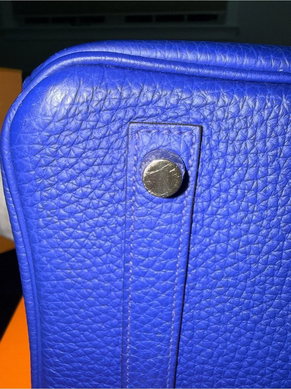 Hermes Birkin 30 Electrique Bleu Togo Leather Top-Handle Satchel w/Gold Hardward